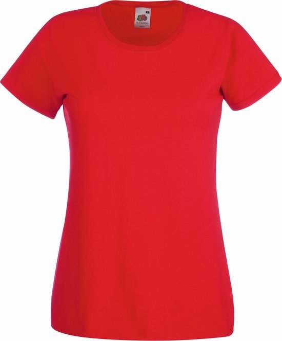 Fruit of the Loom Dames/vrouwen Lady-Fit Valueweight Short Sleeve T-Shirt (Pak van 5) (Rood)