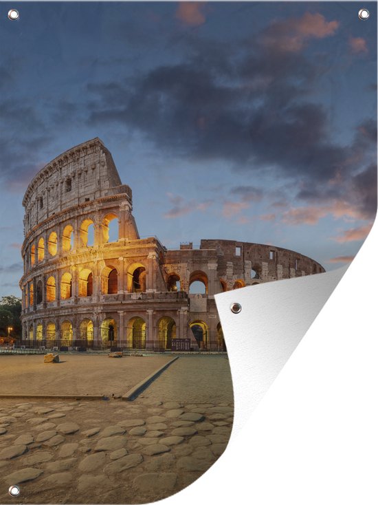 Foto: Muurdecoratie buiten rome itali colosseum 120x160 cm tuindoek buitenposter