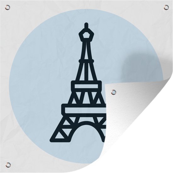 Sleutelhanger - Een zwart-witte illustratie van de Eiffeltoren