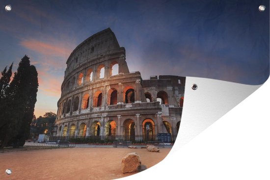 Muurdecoratie Italië - Rome - Colosseum - 180x120 cm - Tuinposter - Tuindoek - Buitenposter