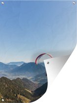 Tuin decoratie Paragliden door de Beierse Alpen - 30x40 cm - Tuindoek - Buitenposter