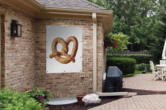 Affiche de jardin - Bretzel sur fond blanc - 90x120 cm