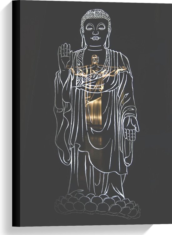 Canvas  - Boeddhistische Geloof - 40x60cm Foto op Canvas Schilderij (Wanddecoratie op Canvas)