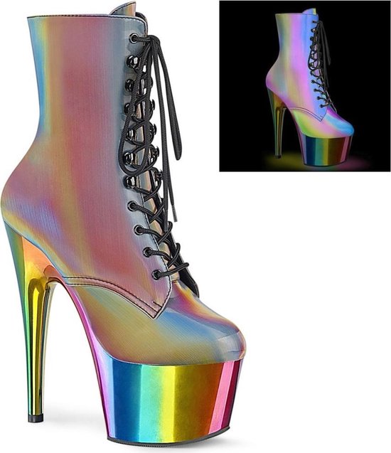 Pleaser Platform Bottes femmes, Chaussures de pole dance -38 Chaussures- ADORE-1020RC-REFL Chaussures de pole dance Multicolore