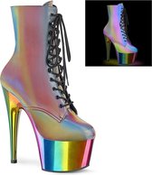 Pleaser Plateau Laarzen, Paaldans schoenen -38 Shoes- ADORE-1020RC-REFL Paaldans schoenen Multicolours