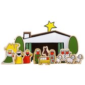Houten kerststal