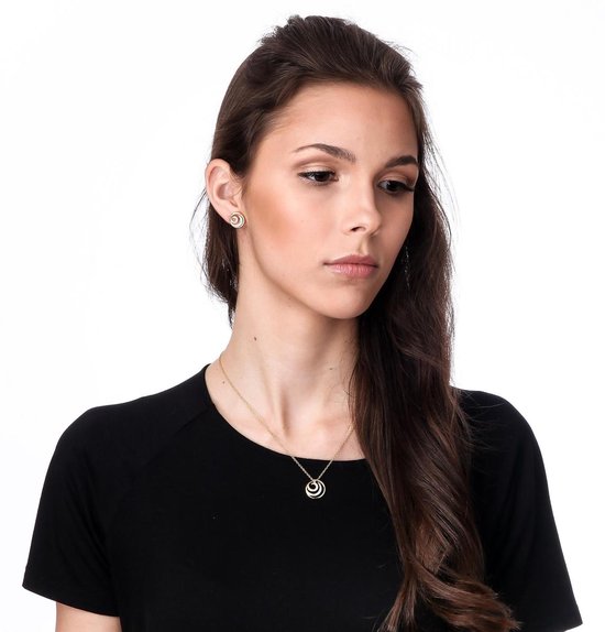 Orphelia Silver 925 Zh-7084; 2 Pendentif Rond Or Zirc