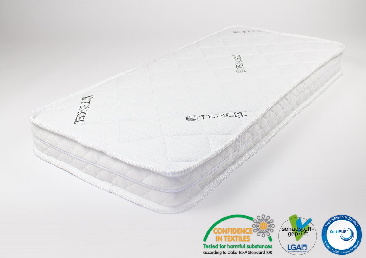 Kindermatras 90x150 Koudschuim HR40 Tencel - Koudschuimmatras - Duurzaam - Matrassenmaker