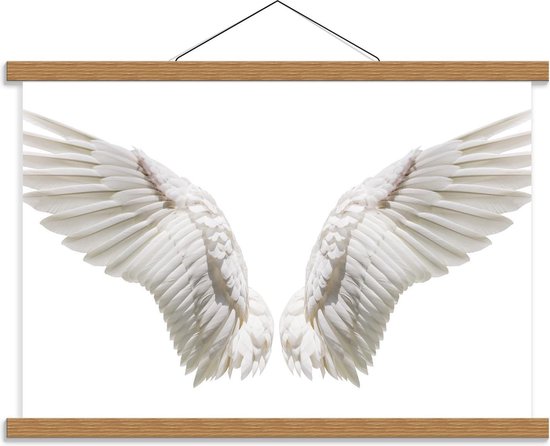 Schoolplaat – Witte Engel Vleugels - 60x40cm Foto op Textielposter (Wanddecoratie op Schoolplaat)