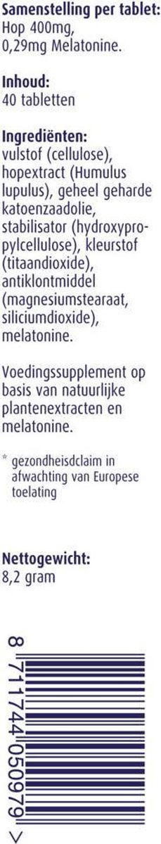 Melatomatine met hop - Slaapopwekkend Supplement - 40 tabletten | bol.com