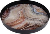 Gifts Amsterdam Dienblad Marble 35 X 3 Cm Staal Zwart/bruin