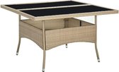 Medina Tuintafel poly rattan en glas beige