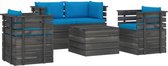 Medina 5-delige Loungeset met kussens pallet massief grenenhout