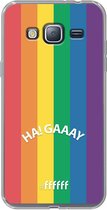 6F hoesje - geschikt voor Samsung Galaxy J3 (2016) -  Transparant TPU Case - #LGBT - Ha! Gaaay #ffffff