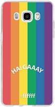 Samsung Galaxy J5 (2016) Hoesje Transparant TPU Case - #LGBT - Ha! Gaaay #ffffff