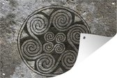 Tuindecoratie Viking schildering op steen - 60x40 cm - Tuinposter - Tuindoek - Buitenposter
