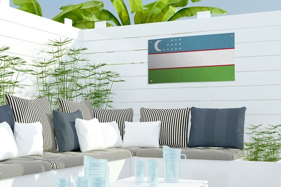 Drapeau Ouzbékistan affiche de jardin en vrac 60x30 cm - petit - Toile de jardin / Toile d'extérieur / Peintures pour l'extérieur (décoration de jardin)