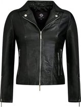 GILL'S QUEEN BLACK - Dames Leren Jas - Biker Jack - 100% Lamsleer - Zwart