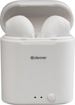 Denver TWE-46 - Earbuds - Wireless - Draadloos Oordopjes - Bluetooth - met oplaad case - handsfree - sporten - headset - In-ear - Bluetooth 5.0 - Wit