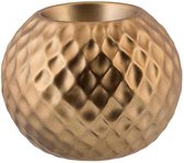 Theelichthouder Keramiek Rond - Waxinelichthouder - Diamond Pattern Brass - ø8,6cm