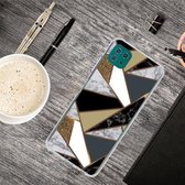 Voor Samsung Galaxy A22 5G abstracte marmeren patroon beschermhoes (ruit gouden)