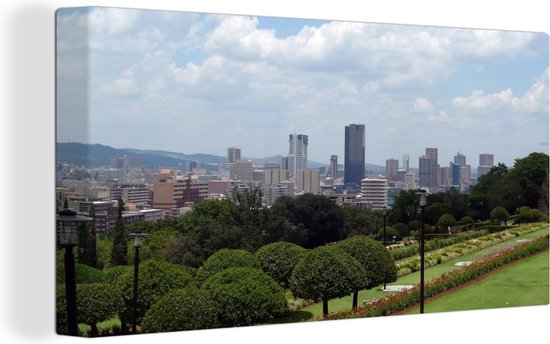 Canvas Schilderij Skyline van Pretoria in Zuid-Afrika - 80x40 cm - Wanddecoratie