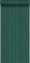 ESTAhome behang smalle sloophout planken smaragdgroen - 128854 - 53 cm x 10,05 m