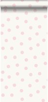 Origin behang kleine stippen glanzend roze en wit - 347701 - 0.53 x 10.05 m