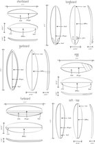 ESTAhome fotobehang technische tekeningen van surfplanken zwart en wit - 158848 - 1.86 x 2.79 m