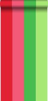 ESTAhome behang strepen rood en roze - 116523 - 53 cm x 10,05 m