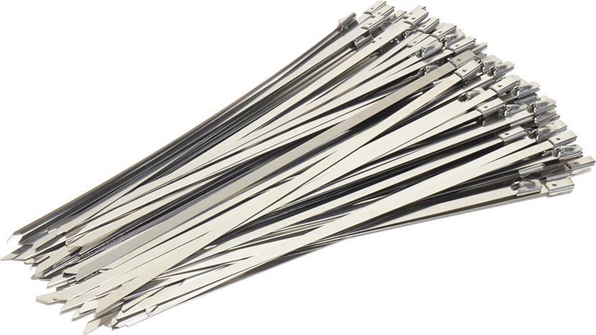 RVS Kabelbinders 4,6 x 200 mm - zak 100 stuks - Tiewraps - Binders