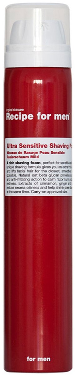Recipe For Men - Scheerschuim voor de gevoelige Huid - Ultra Sensitive Shaving Foam 100ml