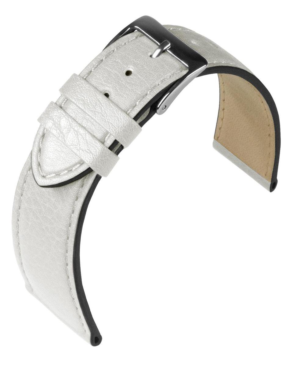 EULIT horlogeband - leer - 20 mm - wit - metalen gesp