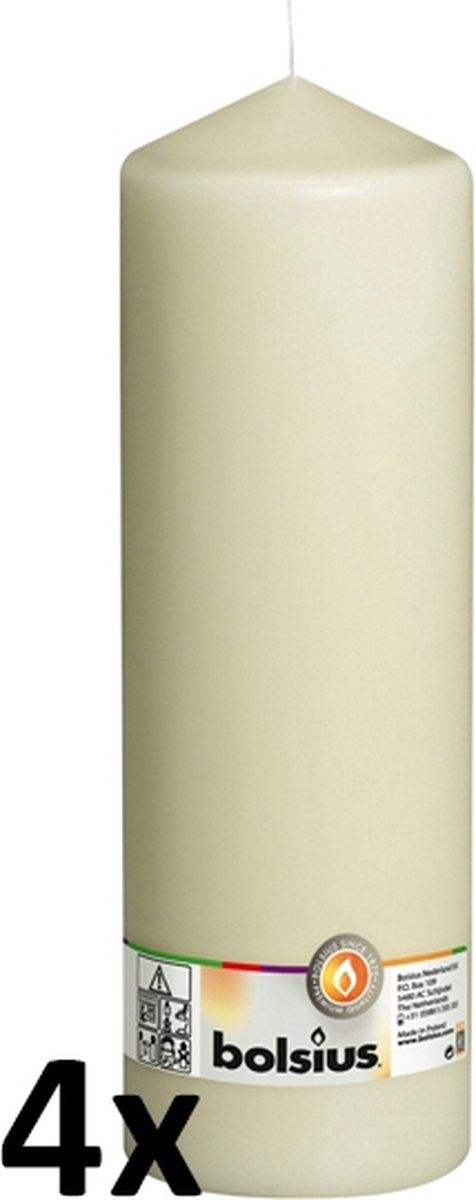 Bolsius Stompkaars - 300/100 mm - 4 stuks - Ivoor