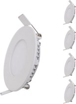 6W slanke ronde LED-downlight wit (set van 5) - Koel wit licht - Alliage acier inoxydable - wit - Pack de 5 - Wit Froid 6000k - 8000k - Wit - SILUMEN