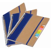 Pakket van 5x stuks schoolschriften/collegeblokken A5 - blauw - Notitieboeken