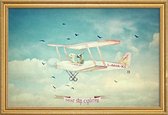JUNIQE - Poster met houten lijst Never Stop Exploring III -13x18