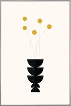 JUNIQE - Poster met kunststof lijst Flower Vase -13x18 /Roze & Zwart