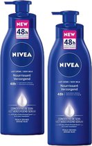 NIVEA Bodymilk  - 2 x 400 ml - 48h Intensieve Hydratatie With Moisturizing Serum - Voedend Voor Droge Huid - Met Pomp