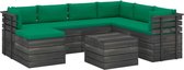 Medina 8-delige Loungeset met kussens pallet massief grenenhout