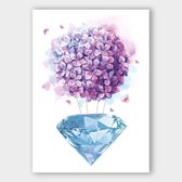Poster Flower Diamond Violet - Plexiglas - Meerdere Afmetingen & Prijzen | Wanddecoratie - Interieur - Art - Wonen - Schilderij - Kunst
