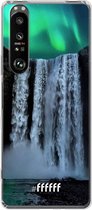 6F hoesje - geschikt voor Sony Xperia 1 III -  Transparant TPU Case - Waterfall Polar Lights #ffffff