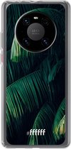 6F hoesje - geschikt voor Huawei P40 Pro -  Transparant TPU Case - Palm Leaves Dark #ffffff