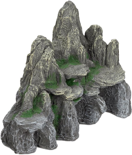 Relaxdays aquarium decoratie - aquarium rotsen - grot - aquarium ornament - terrarium