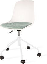 Nolon Nout bureaustoel wit met zacht groen zitkussen - wit onderstel