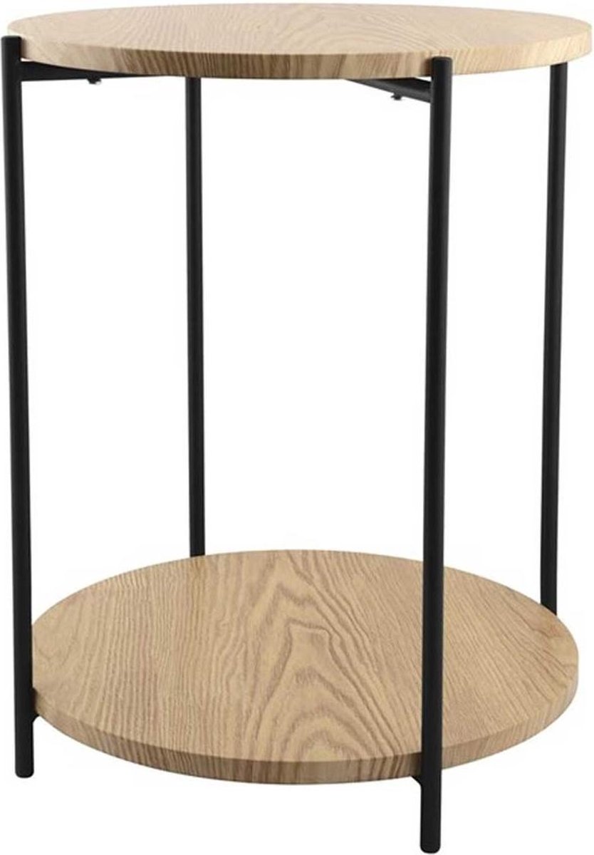 Lisomme Lina houten bijzettafel naturel - Ø 40 cm