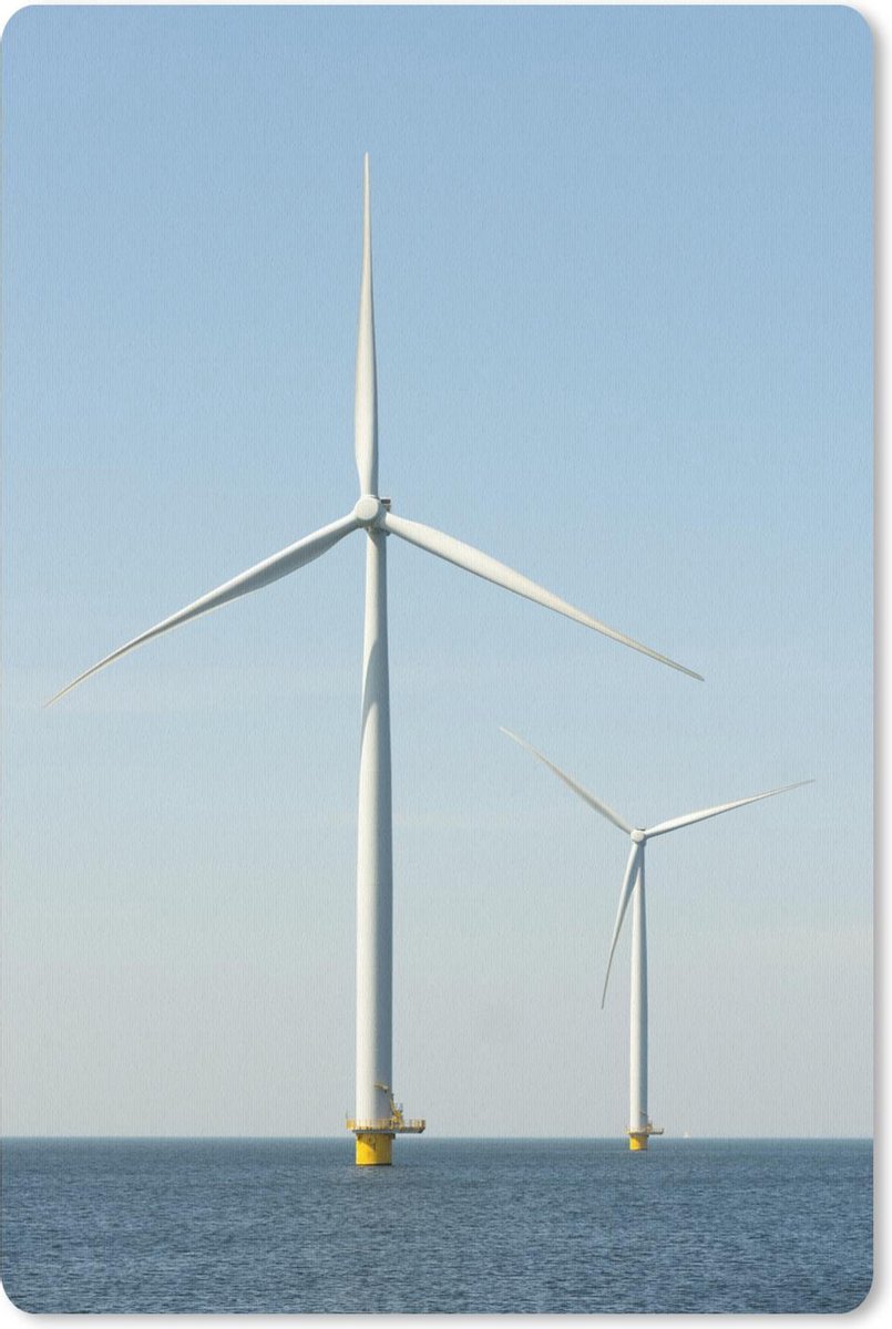 Muismat Landschappen Nederland - Windmolens in het IJsselmeer muismat rubber - 18x27 cm - Muismat met foto