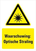 Bord met tekst waarschuwing optische straling - dibond - W027 148 x 210 mm