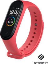 Siliconen Smartwatch bandje - Geschikt voor  Xiaomi Mi Band 5/6 siliconen bandje - rood - Strap-it Horlogeband / Polsband / Armband