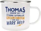 Mok - Top vent - Thomas - Geëmailleerd - In cadeauverpakking